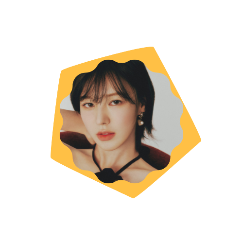 funky photo of wendy in a yellow frame